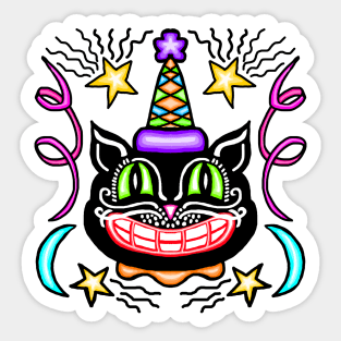 Vintage Party Cat Sticker